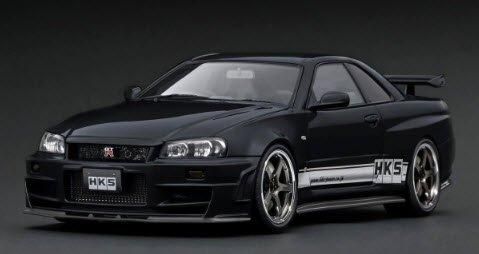 イグニッションモデル　スカイラインR34GT-R　HKSデモカー 1/18 イグニッションモデル 日産スカイライン R34GT-R HKSデモカー