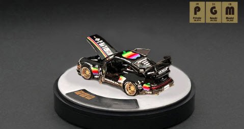 PGM PGM-640009-2 1/64 RWB 964 Black - Rotating display ※回転台座バージョン -  ミニチャンプス専門店 【Minichamps World】