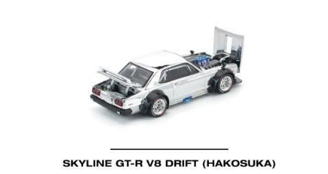 ポップレース 1/64 日産 スカイライン V8 ドリフト ハコスカ シルバー POP RACE 1/64 日産 スカイライン GT-R V8 ドリフト (ハコスカ