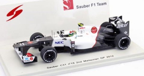 スパーク S3033 1/43 ザウバー C31 2012年 マレーシアGP 2位 #15 S 