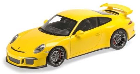 ミニチャンプス 110062722 1/18 ポルシェ 911 GT3 （991） イエロー/シルバーホイール - ミニチャンプス専門店 【 Minichamps World】