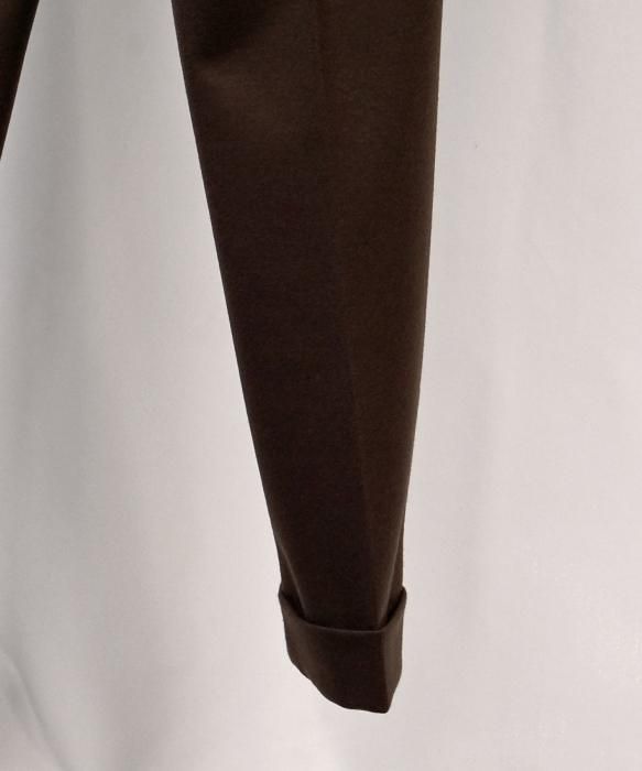 marka マーカ　テーパードパンツ　スラックス　ブラウン FLAT TAPERED TROUSERS（スラックス）｜markaware（マーカウェア