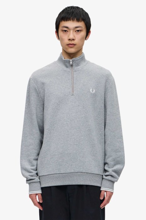 FRED PERRY (フレッドペリー) Half Zip Sweatshirt STEEL MARL [M3574