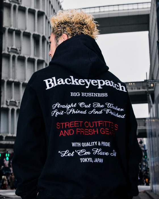 BlackEyePatch (ブラックアイパッチ) BIG BUSINESS STATEMENT HOODIE BLACK [BEPFW23TP47]  通販 正規取扱店 undstar ONLINE STORE