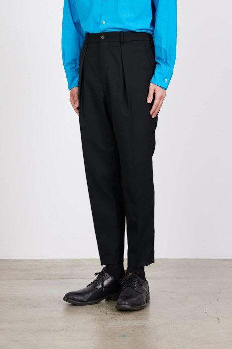 MARKAWARE (マーカウェア) ORGANIC WOOL TROPICAL PEGTOP TROUSERS Black  [24A-08PT02C] 通販 正規取扱店 undstar ONLINE STORE