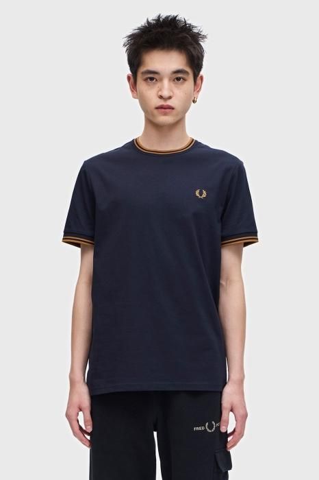 【FRED PERRY】ツインチップ T シャツ ネイビーR37 FRED PERRY フレッドペリー Tシャツ ツイン ティップド M1588