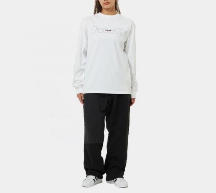 HUF (ハフ) DISTRESSED LOGO LS TEE WHITE [TS80177FA24] 通販