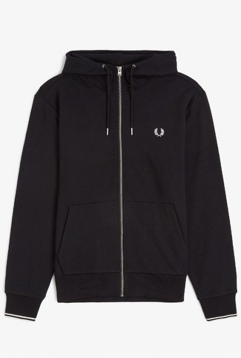 FRED PERRY (եåɥڥ꡼)Hooded Zip Through Sweatshirt BLACK