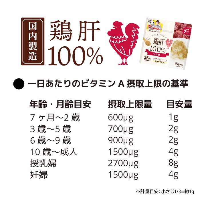 【鶏肝パウダー新登場！】35g 離乳食 国内製造鶏肝100％ ビタミンA