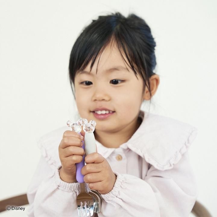 ミッキー 100周年特別仕様 日本製 子供 フォーク スプーン セット エジソンママ カトラリー キッチン 食器 食事 ベビー キッズ 子供用 赤ちゃん エジソン Mickey CRYSTAL エジソン スプーン フォーク ミッキー