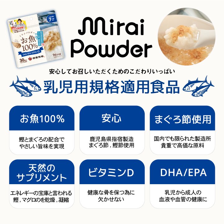 離乳食 パウダー【納豆,お魚,鶏肝,鶏豆】ミライパウダー4種類セット『細川もも』監修 離乳食7ヶ月から レシピ 離乳食だし 国産100％ レバー  チャック付 ふりかけ ヘム鉄 タンパク質 DHA EPA ビタミンD ビタミンK 大豆イソフラボン 乳児用規格適用食品 時短 簡単