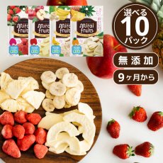 mirai-fruitsシリーズ【選べる10種類】 いちご りんご パイナップル みかん から2種類選べる5＋5パックセット　無添加 無加糖 油不使用 ベビーフード　ドライフルーツ
