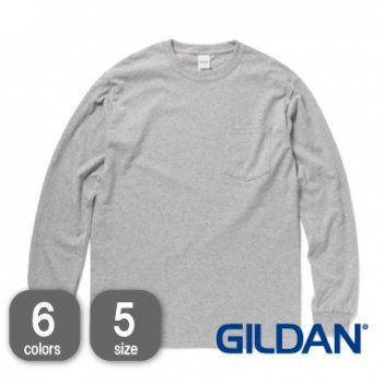 GILDAN6.0oz ウルトラコットン L/S ポケットTシャツ - オリジナル