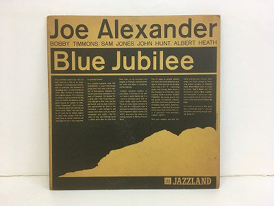 Alexander Joe/ Blue Jubilee/ Jazzland/ JLP-23/ mono - 横浜 桜木町  中古ジャズ＆ボーカルレコード専門店　ベイサイド　ジャズレコード