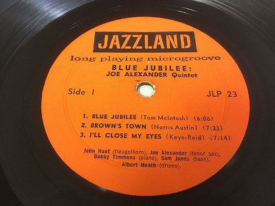 Alexander Joe/ Blue Jubilee/ Jazzland/ JLP-23/ mono - 横浜 桜木町