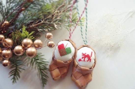 folkloraオリジナルキット クリスマスの白樺オーナメント 北欧のハート