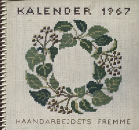 フレメカレンダー　1992  可愛いサンプラー図案　デンマーククロスステッチ図案