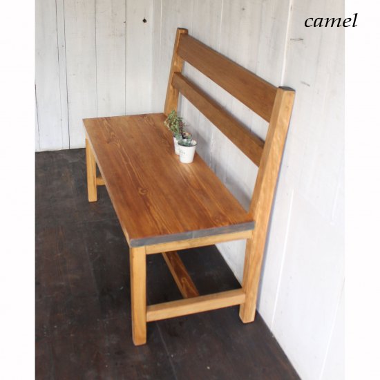 アンティーク風無垢材 背板つきベンチ 木製ベンチ 長椅子 120cm 