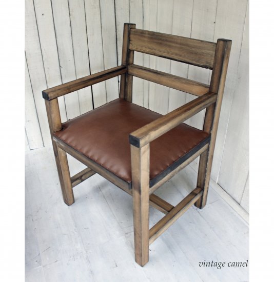 皮貼り、木製、アンティーク椅子