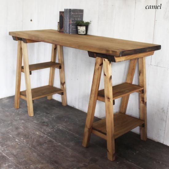 【アンティーク風】 作業台・学習デスク・パソコンデスク・ミシンデスク アンティーク風 無垢ヒノキ家具 学習机 セット 作業デスク