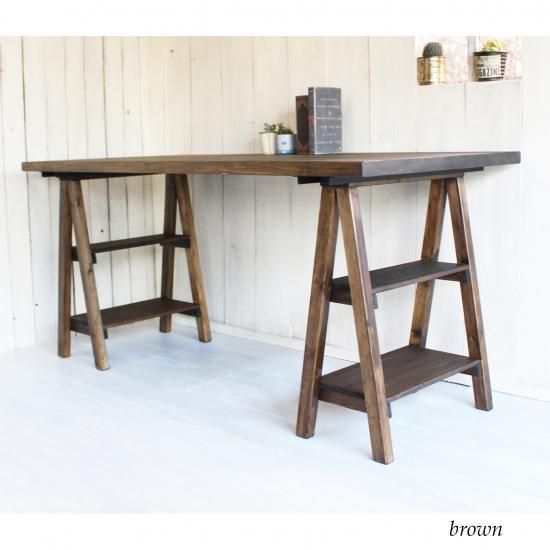 アンティーク風 無垢材 アトリエ馬脚テーブル DK-007 作業台