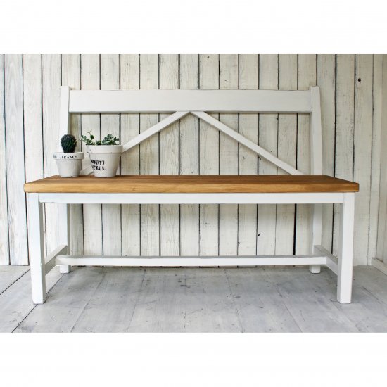 アンティーク風無垢材 背板つきベンチ 木製ベンチ 長椅子 120cm
