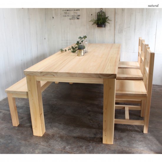 天然木無垢材テーブル - 机/テーブル