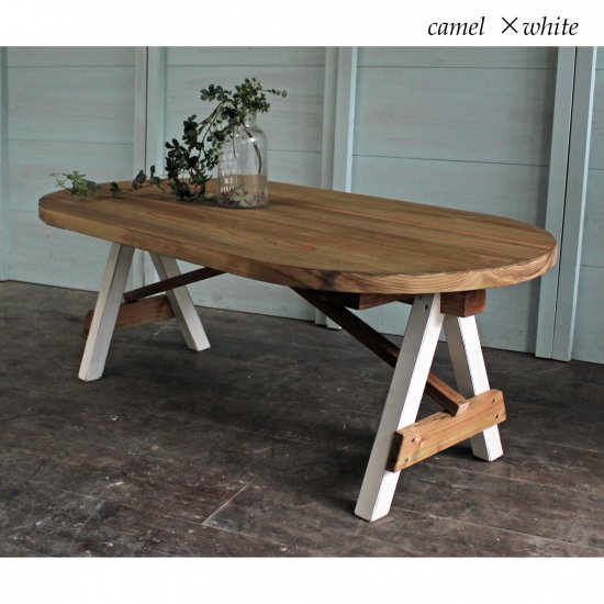 アンティーク　木製　楕円　テーブル丸テーブル