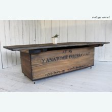 アンティーク風無垢材　ローテーブル　ボックス脚テーブル　 LT-029　