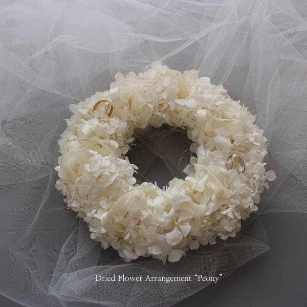 リース型リングピロー White【Order】 - Dried Flower Arrangement