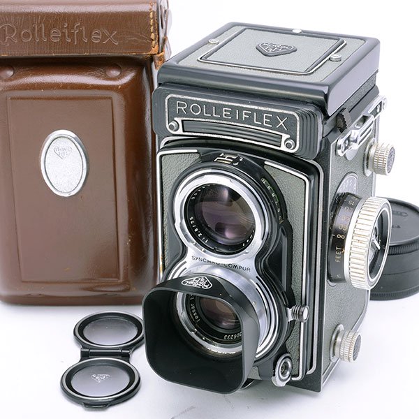 Rolleiflex ローライフレックス T グレー Tessar テッサー 75mmf3 5 純正フード ライカ ハッセルブラッド 海外製中古カメラ通販 Stereo Camera ステレオカメラ