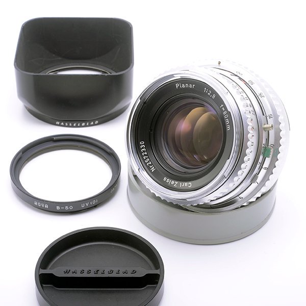 HASSELBLAD ハッセルブラッド Planar プラナー C 80mm F2.8 白鏡胴 non T* + 純正フード、おまけUVフィルター付属  - ライカ・ハッセルブラッド　海外製中古カメラ通販【STEREO CAMERA】ステレオカメラ