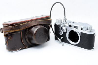 LEICA ライカ バルナック Ⅲf 3f RD セルフ 付 革ケース、レリーズ、取