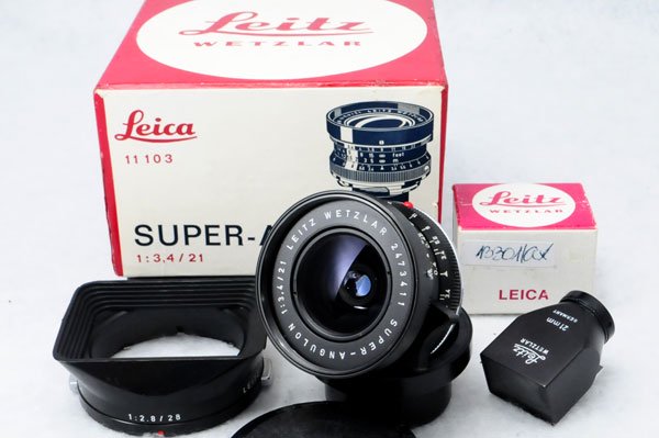 LEICA ライカ SuperAngulon スーパーアンギュロン 21mmF3.4 黒 元箱 +