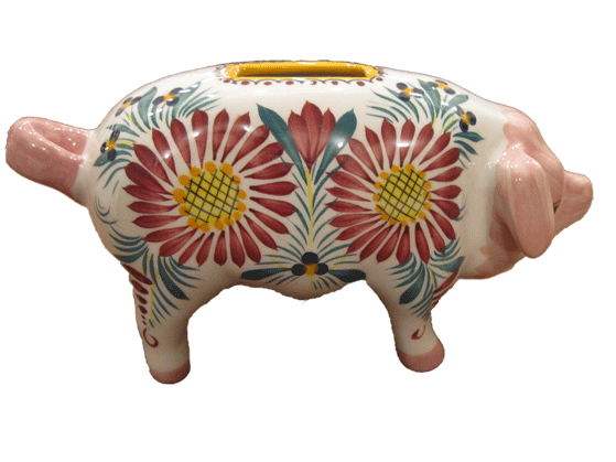 コレクションアニマリィエール 15 ブタの貯金箱 カンパーニュ 女性 フランス陶器食器雑貨のことなら アンリオ カンペール