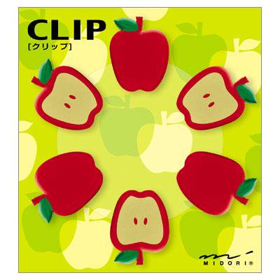 ｏｊ クリップ ６個入 リンゴ キャラクター雑貨 文房具のキャラクターアイランド
