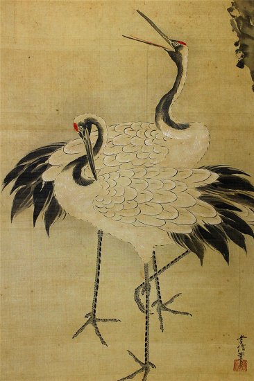 三幅対 狩野常信 鶴寿老人 - 古美術 山本美術