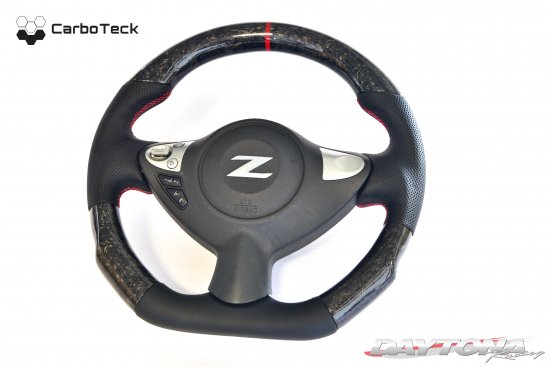 DRM(DAYTONA REST&MOD) Forged Carbon  Leather Steering Wheel 3points - nissan 饤 V36