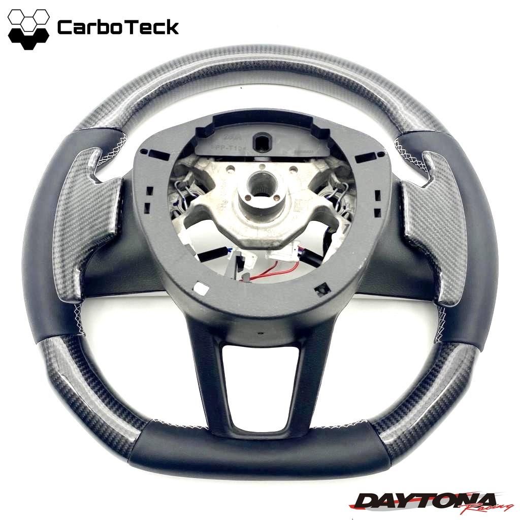 レザーステアリングホイール 3スポーク 360mm （ボスなし