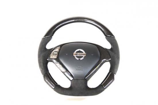 CARBON×LEATHER STEERING WHEEL 3POINTS G37（ブラックカーボン）