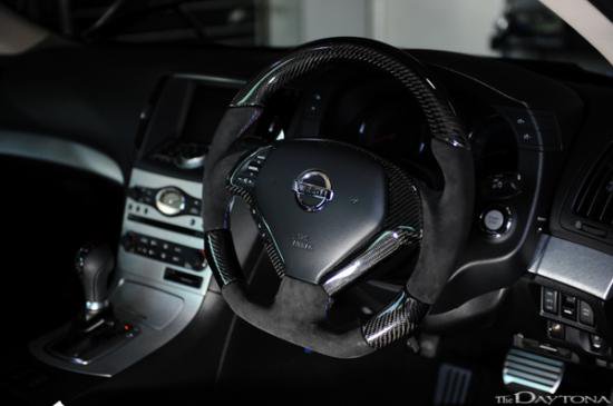 CARBON×LEATHER STEERING WHEEL 3POINTS G37（ブラックカーボン）