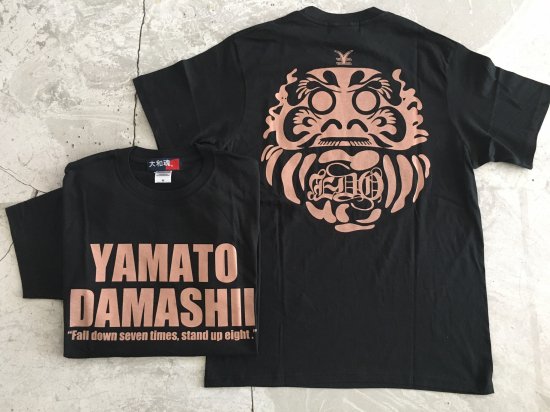 #908 Daruma達磨ライトTシャツ（黒） - ピュアブレッドグッズ