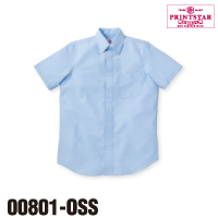 オックスフォードボタンダウンシャツ半袖★プリントスター（Printstar）