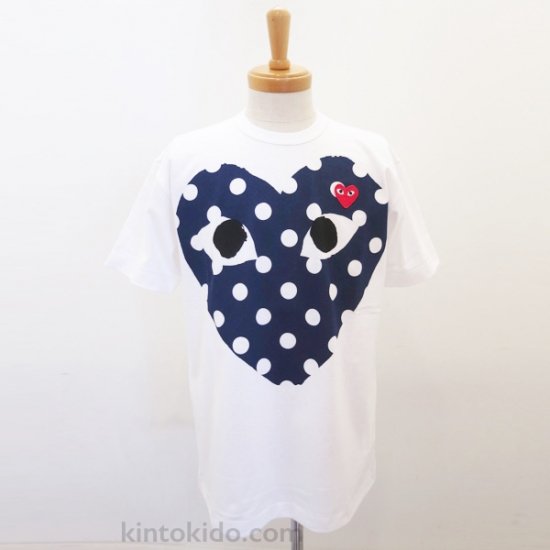 メンズ】PLAY COMME des GARCONS 半袖Tシャツ POLKA DOT メンズ 白