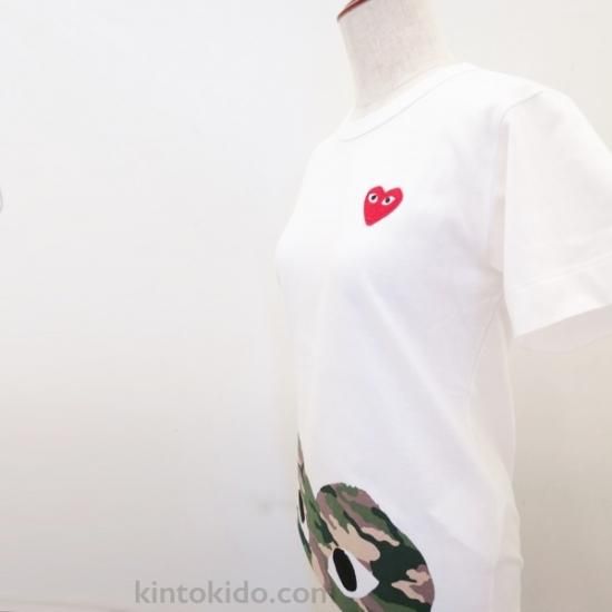 Comme des gar?ons play hotsell camo peek heart t-shirt