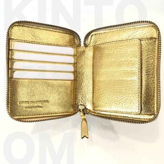 ユニセックス】 Wallet COMME des GARCONS 二つ折りZIP財布 ゴールド 