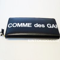 Wallet COMME des GARCONS HUGE LOGO　長財布二つ折りZIP財布　黒 革<img class='new_mark_img2' src='https://img.shop-pro.jp/img/new/icons15.gif' style='border:none;display:inline;margin:0px;padding:0px;width:auto;' />
