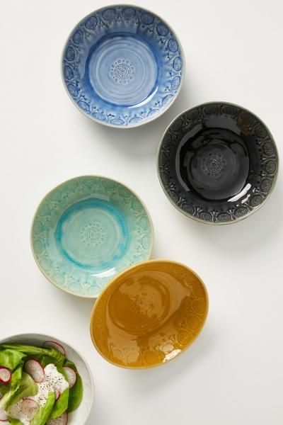 アンソロポロジー　オールドハバナ29cmブルー4枚セット Old Havana Pasta Bowls, Set of 4 - ANTHROPOLOGY(アンソロ
