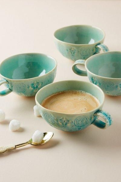 国内在庫）Old Havana Mugs, Set of 4 - ANTHROPOLOGY(アンソロ