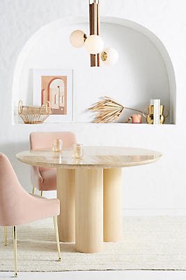 Anya Travertine Dining Table - ANTHROPOLOGY(アンソロポロジー)専門店precios moments